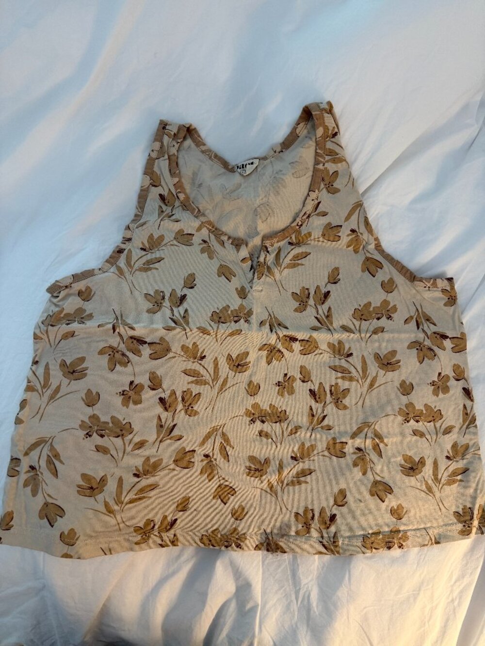 PACT Organic Cotton Staycation Sleep Set + Robe, Taupe Petals, Size L